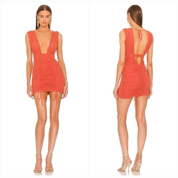 Michael Costello x REVOLVE Coen Mini Dress in Orange size small - Picture 3 of 12
